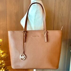 MICHAEL KORS Jet Set Saffiano Leather Tote Shoulder Bag